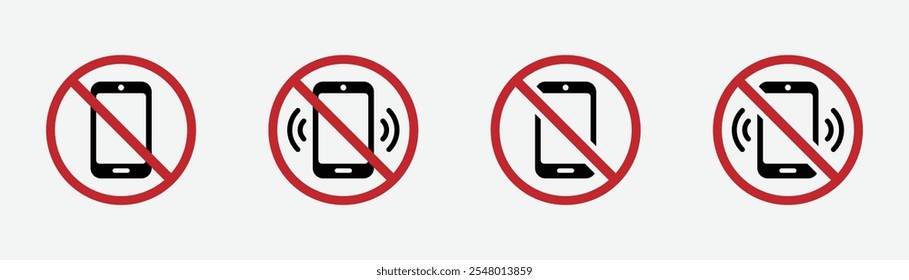 No phone allowed vector icon. No phone call allowed icon. Do not use phone sign