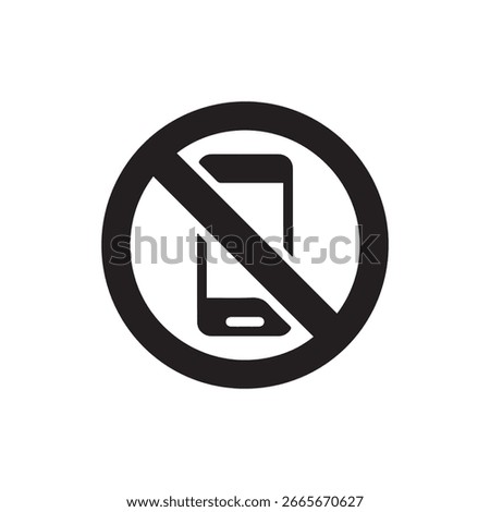 No phone black bold line icon design