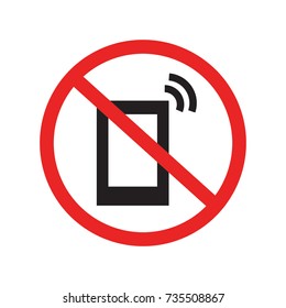 No phone call, no talking and calling red sign / icon, black, isolated on white background