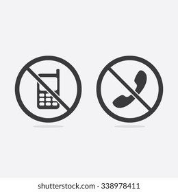 No Phone or No Call Vector Sign Illustration