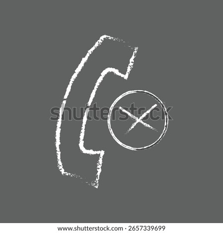 No Phone Calls Allowed icon, Chalk Style Drawing