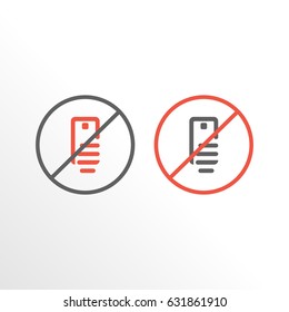 No phone camera selfie icon with back side of smartphone