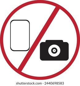 No phone, no camera sign on white background.