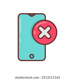 No Phone Filled Icons , Vector illustration