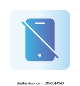 
ningún icono de gradiente de teléfono aislado en fondo blanco
