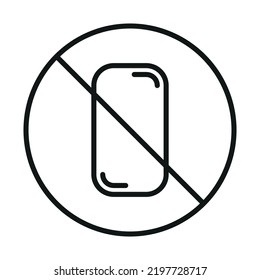 No Phone Icon - Editable Stroke