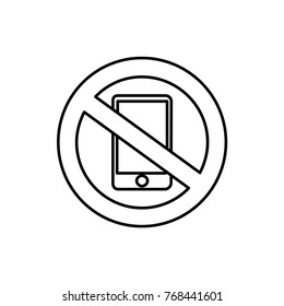 no phone icon illustration isolated vector sign symbol