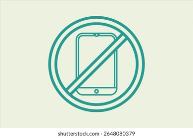 No phone icon. icon related to UI elements. suitable for web site, app, user interfaces,element, printable etc. line icon style. simple vector design editable