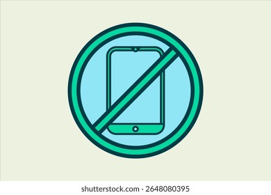 No phone icon. icon related to UI elements. suitable for web site, app, user interfaces,element, printable etc. flat line icon style. simple vector design editable
