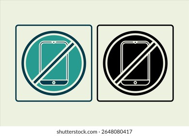 No phone icon. icon related to UI elements. suitable for web site, app, user interfaces,element, printable etc. solid icon style. simple vector design editable