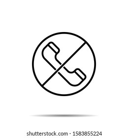 No phone icon. Simple thin line, outline vector of web ban, prohibition, embargo, interdict, forbiddance icons for ui and ux, website or mobile application