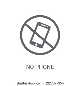 No phone icon. Trendy No phone logo concept on white background from Museum collection. Suitable for use on web apps, mobile apps and print media.