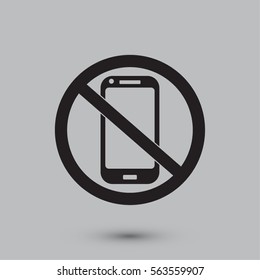 No phone icon, vector illustration