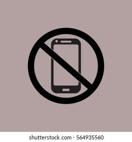 No phone icon, vector illustration