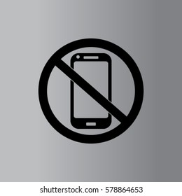 No phone icon, vector illustration