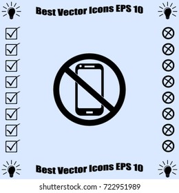 No phone icon, vector illustration
