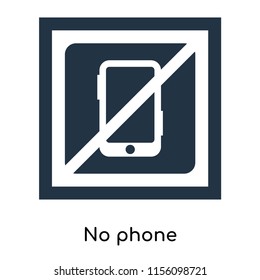 No phone icon vector isolated on white background, No phone transparent sign , symbols or elements in filled style