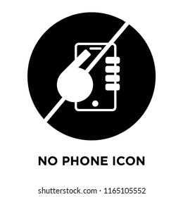 No phone icon vector isolated on white background, No phone transparent sign