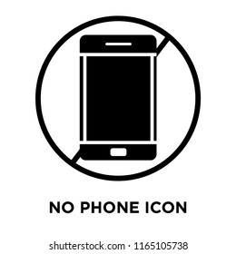 No phone icon vector isolated on white background, No phone transparent sign