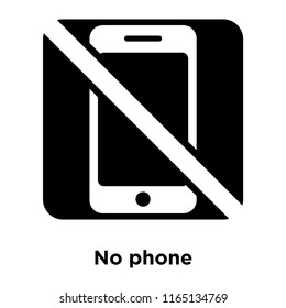 No phone icon vector isolated on white background, No phone transparent sign