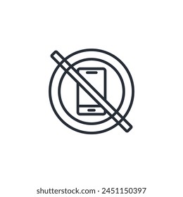 Kein Telefonsymbol. Vektorgrafik.Editable Stroke.Linear Style Sign for Use Webdesign, logo.Symbol Illustration.