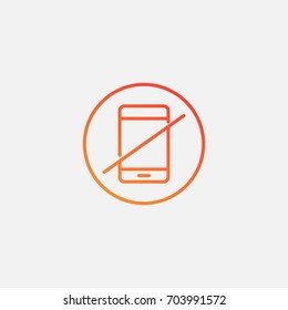 No Phone Icon.gradient Illustration Isolated Vector Sign Symbol