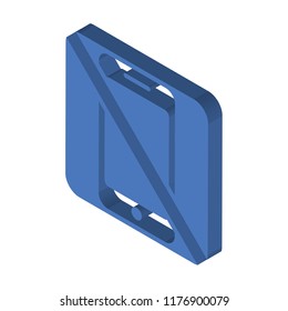 No phone isometric left top view 3D icon