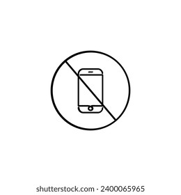 No Phone Line Style Icon Design
