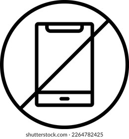 No Phone Line Vector Icon Design