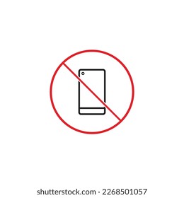 No Phone sign. Cellphone Use Prohibition Icon. Vector Silent Mode.