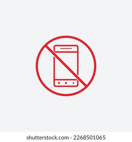 No Phone sign. Cellphone Use Prohibition Icon. Vector Silent Mode.