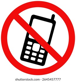 No phone sign. Do not call sign. Don't use the phone. Vector illustration design.