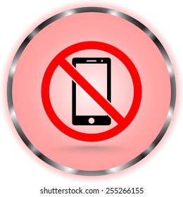 No phone sign icon, vector illustration. Flat design style