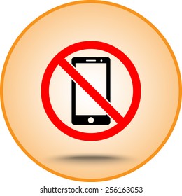 No phone sign icon, vector illustration. Flat design style