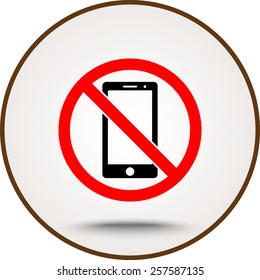 No phone sign icon, vector illustration. Flat design style
