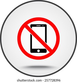 No phone sign icon, vector illustration. Flat design style