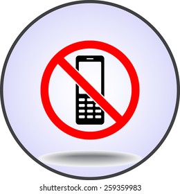 No phone sign icon, vector illustration. Flat design style