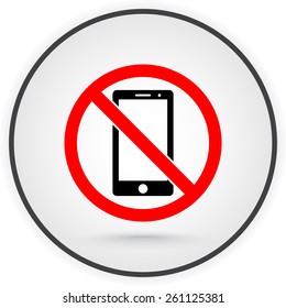 No phone sign icon, vector illustration. Flat design style
