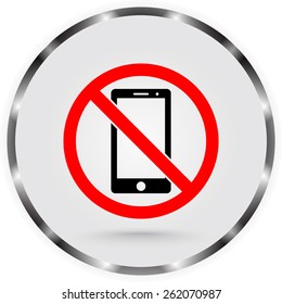 No phone sign icon, vector illustration. Flat design style