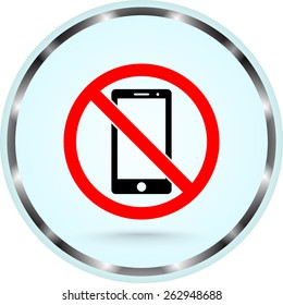 No phone sign icon, vector illustration. Flat design style