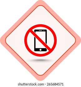 No phone sign icon, vector illustration. Flat design style