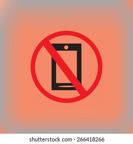 No phone sign icon, vector illustration.