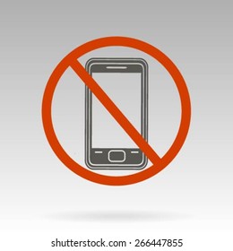 No phone sign icon, vector illustration