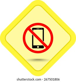 No phone sign icon, vector illustration. Flat design style
