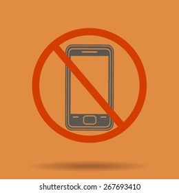 No phone sign icon, vector illustration