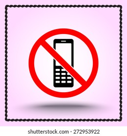 No phone sign icon, vector illustration. Flat design style
