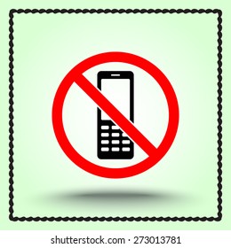 No phone sign icon, vector illustration. Flat design style