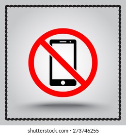 No phone sign icon, vector illustration. Flat design style