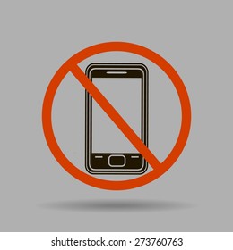 No phone sign icon, vector illustration.