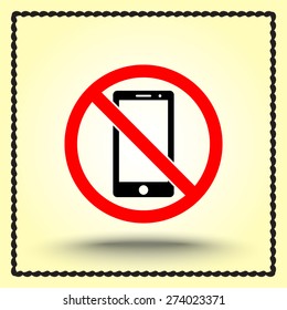 No phone sign icon, vector illustration. Flat design style